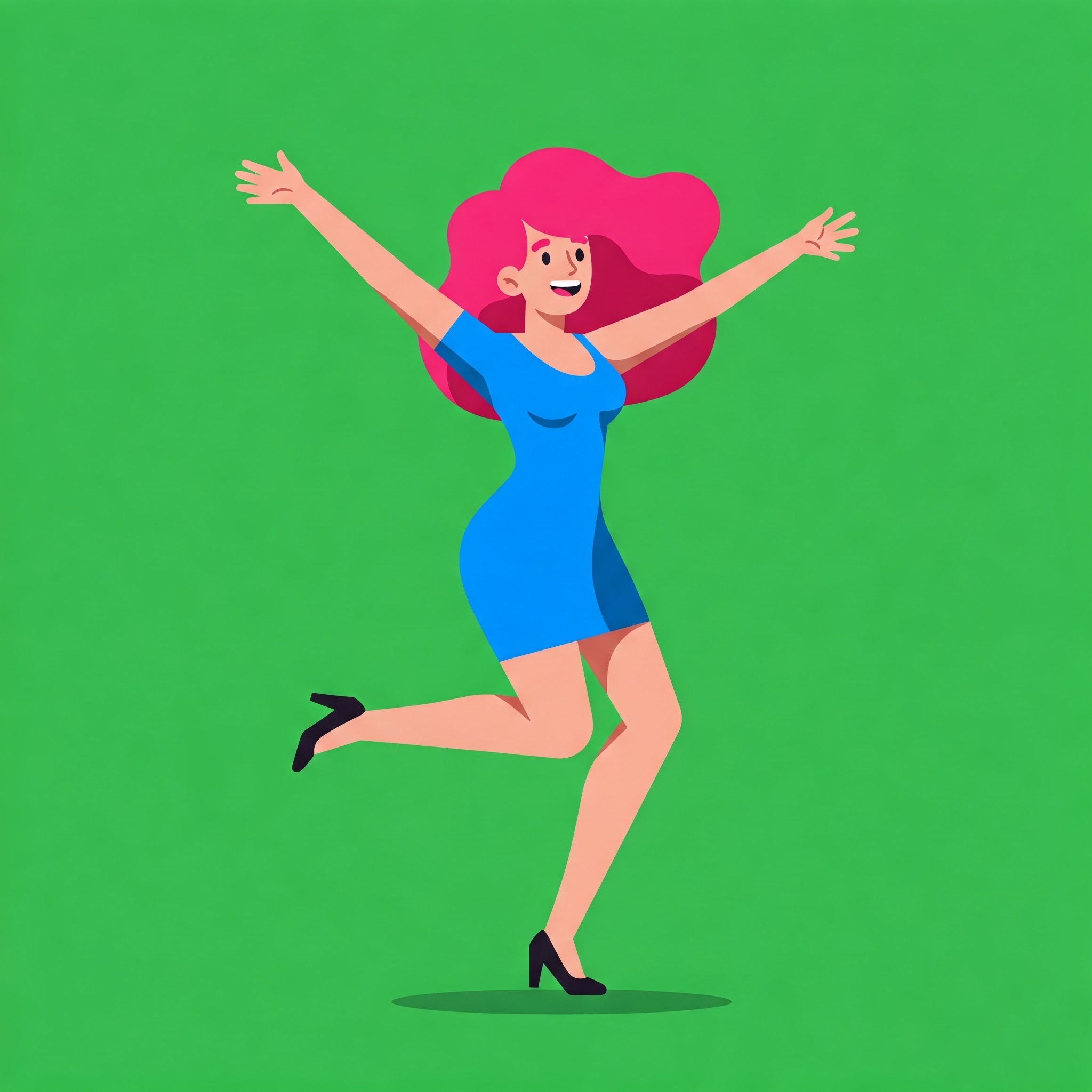 photo of Vector Illustration of a Joyful Woman Dancing